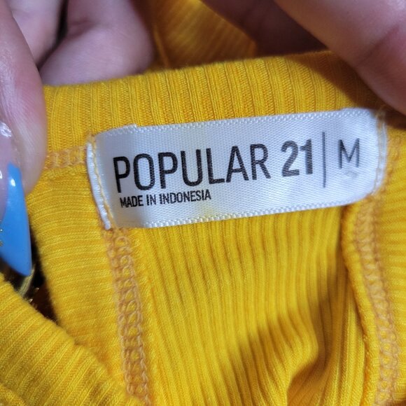 Yellow Ribbed Stretchy Racerback - Picture 3 of 5